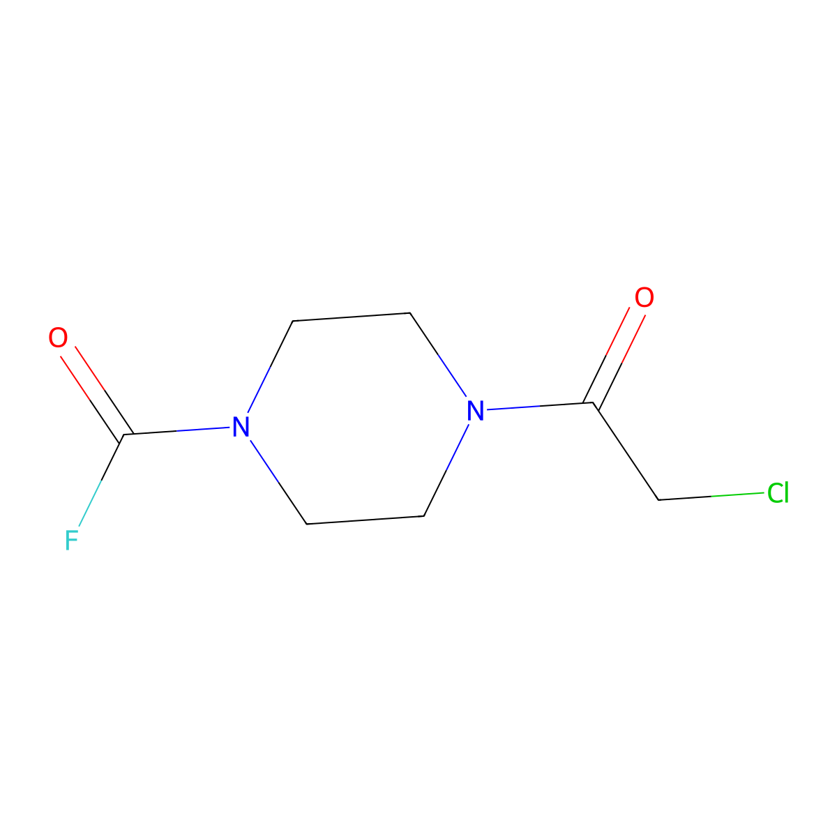 4-(2-Chloroacetyl)piperazine-1-carbonyl fluoride molecular structure, CAS 2680531-29-5