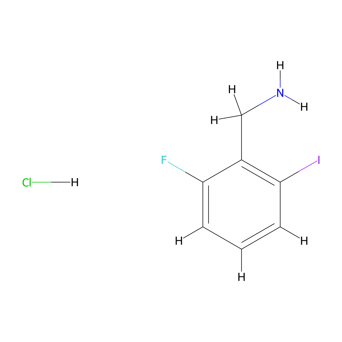 (2-Fluoro-6-iodophenyl)methanamine hydrochloride molecular structure, CAS 2680531-33-1
