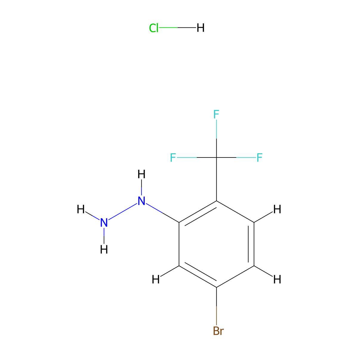 [5-Bromo-2-(trifluoromethyl)phenyl]hydrazine hydrochloride molecular structure, CAS 2680531-34-2