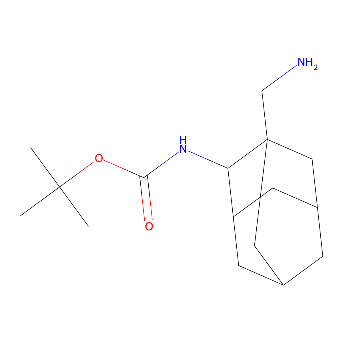 tert-butyl N-[1-(aminomethyl)adamantan-2-yl]carbamate molecular structure, CAS 2680531-39-7