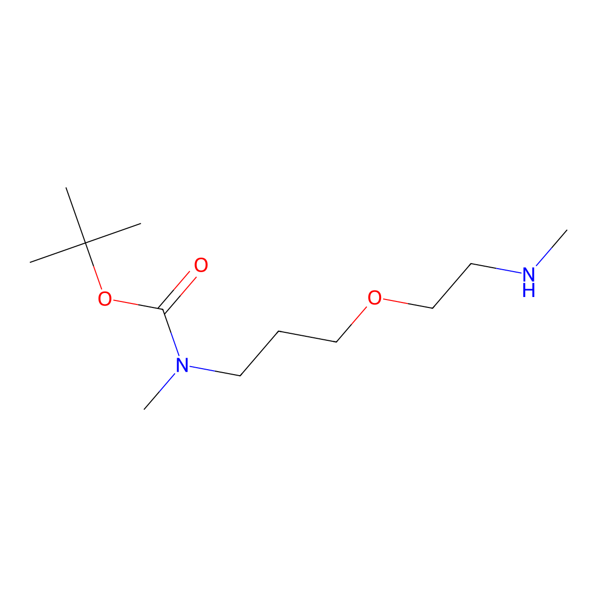 tert-butyl N-methyl-N-(3-(2-(methylamino)ethoxy)propyl)carbamate molecular structure, CAS 2680531-45-5