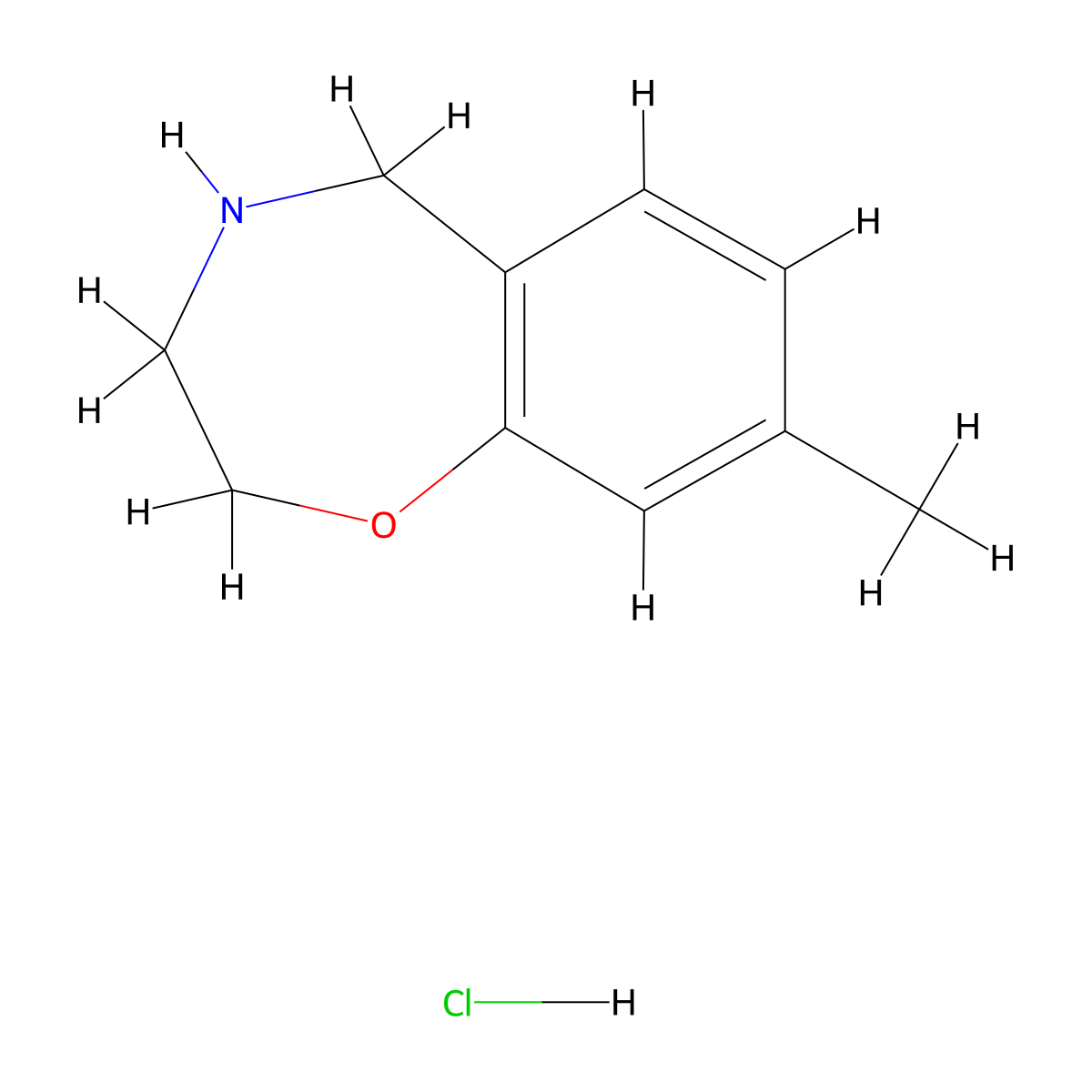 8-Methyl-2,3,4,5-tetrahydrobenzo[f][1,4]oxazepine Hydrochloride molecular structure, CAS 2680531-47-7