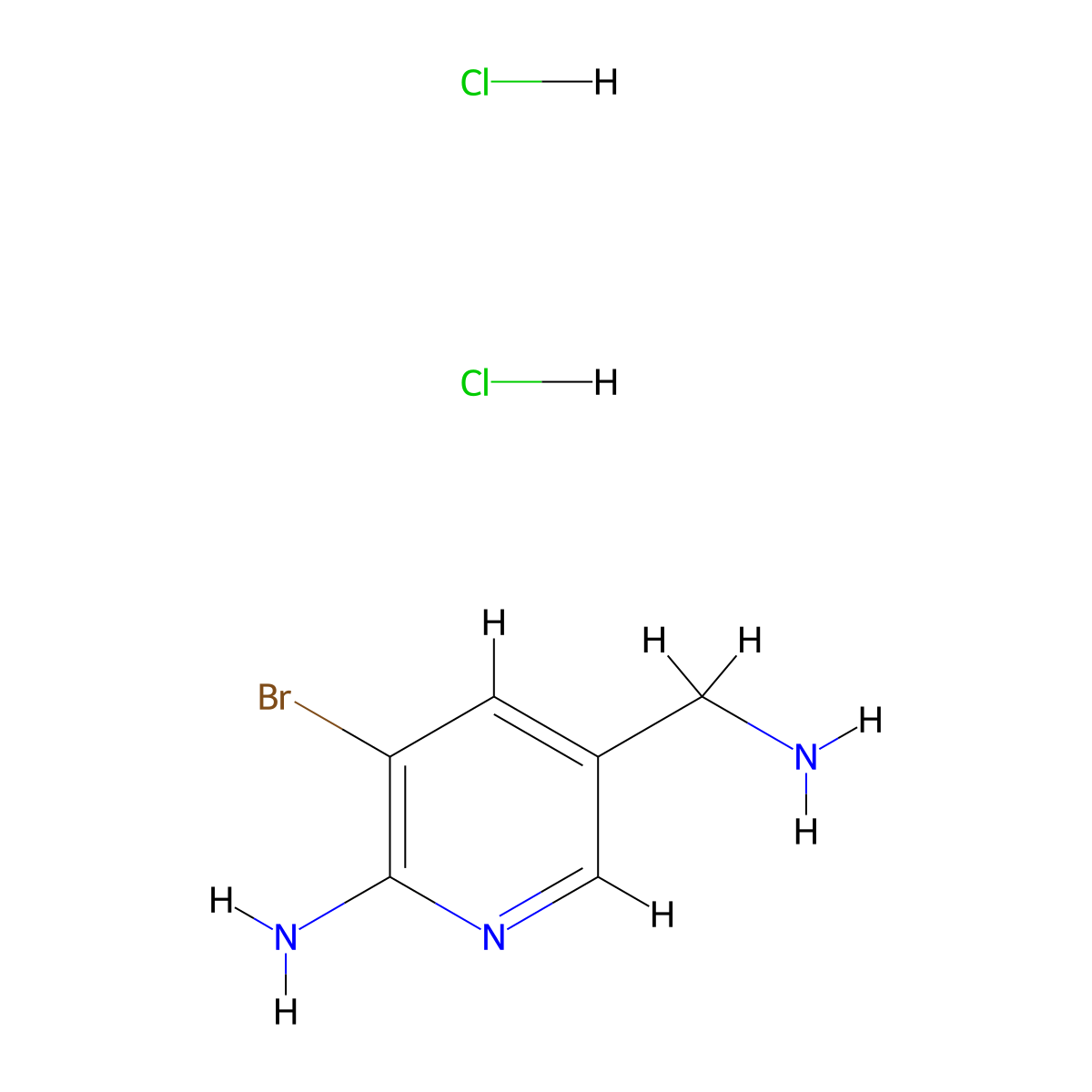 5-(Aminomethyl)-3-bromopyridin-2-amine dihydrochloride molecular structure, CAS 2680531-55-7