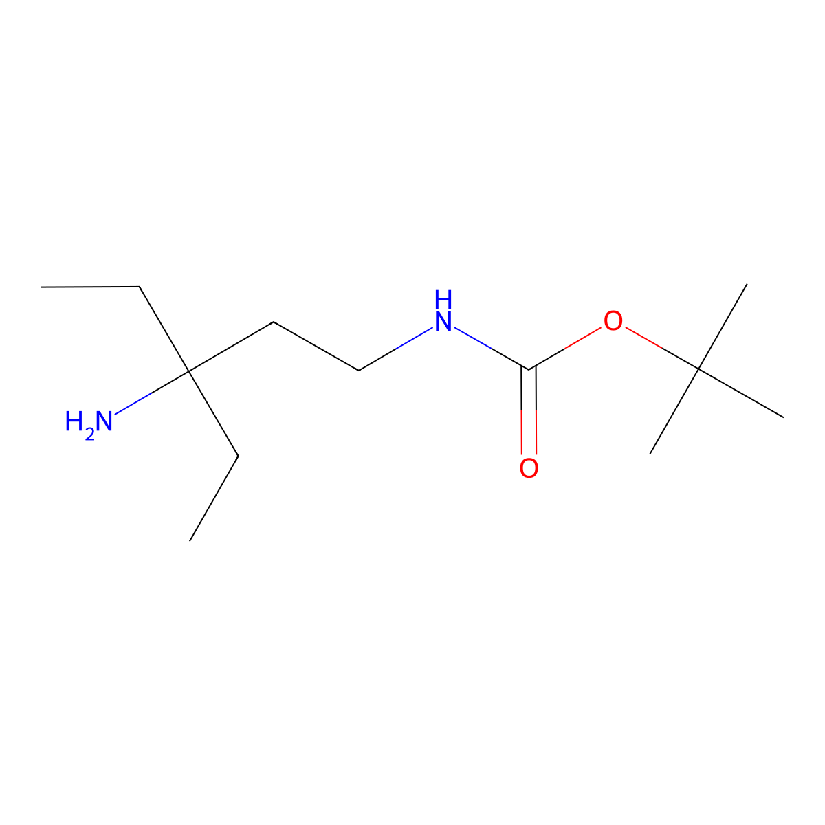 tert-butyl N-(3-amino-3-ethylpentyl)carbamate molecular structure, CAS 2680531-56-8