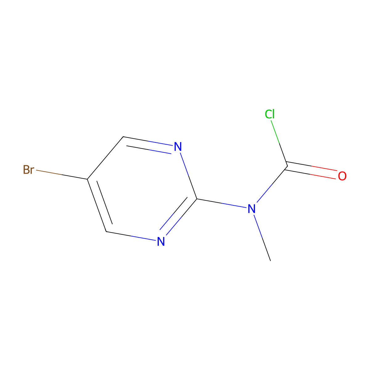 N-(5-bromopyrimidin-2-yl)-N-methylcarbamoyl chloride molecular structure, CAS 2680531-57-9