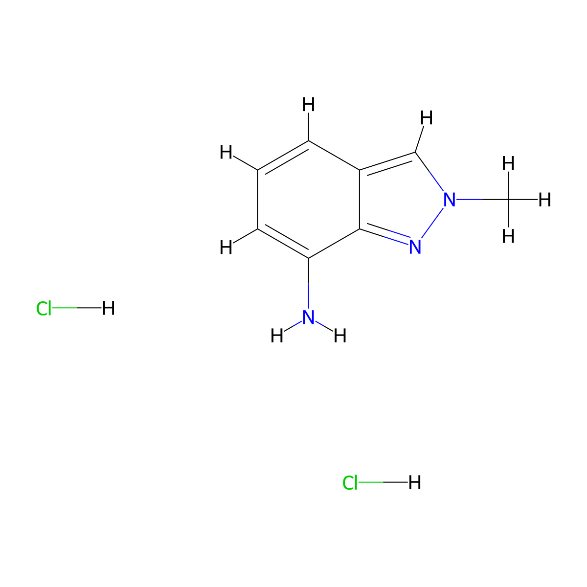 2-methyl-2H-indazol-7-amine dihydrochloride molecular structure, CAS 2680531-61-5