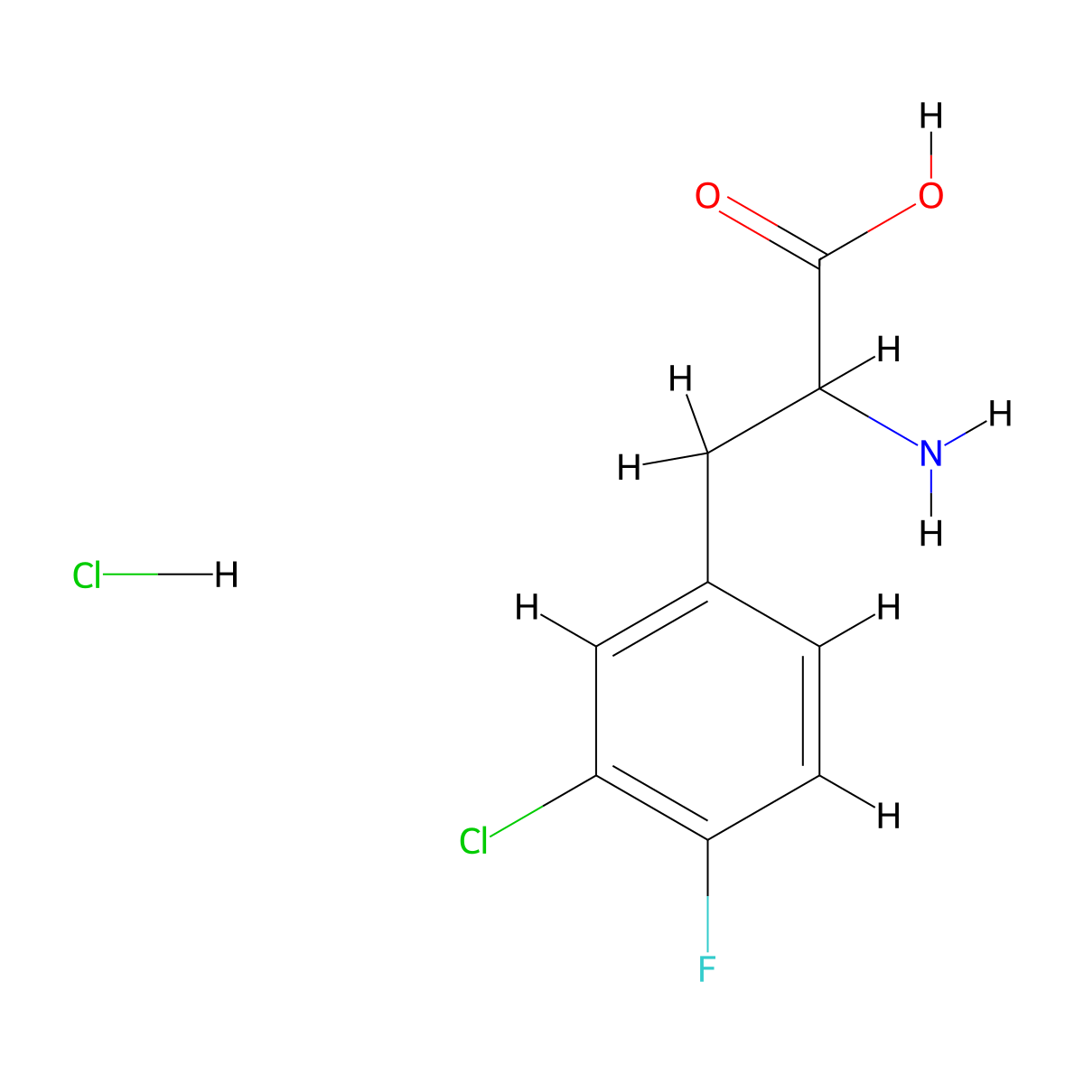 2-Amino-3-(3-chloro-4-fluorophenyl)propanoic acid hydrochloride molecular structure, CAS 2680531-65-9