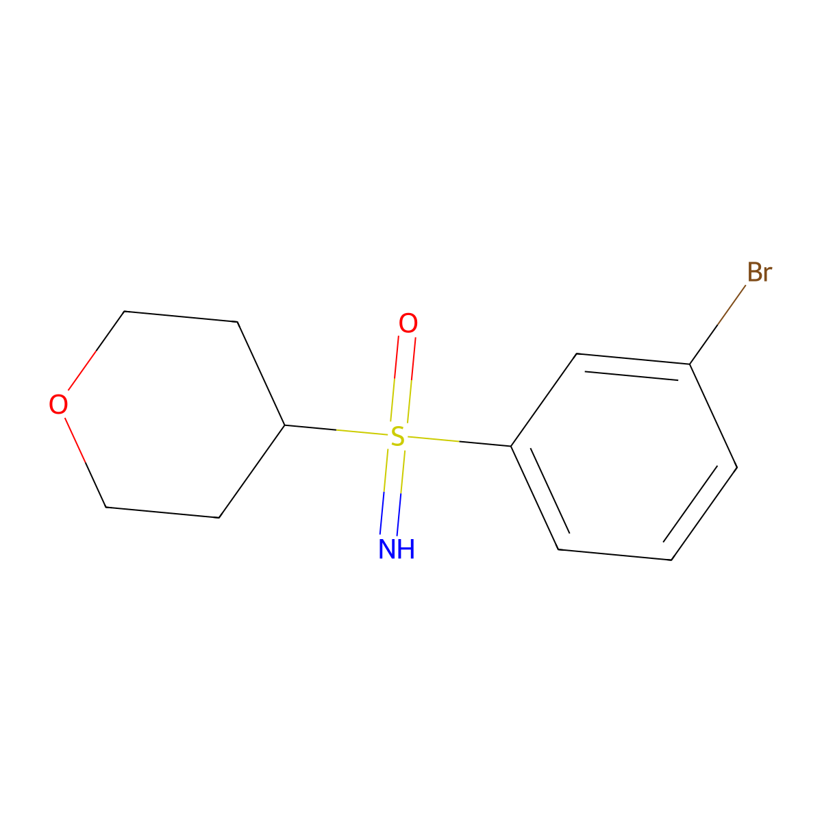[(3-Bromophenyl)(oxan-4-yl)imino-lambda6-sulfanyl]one molecular structure, CAS 2680531-74-0