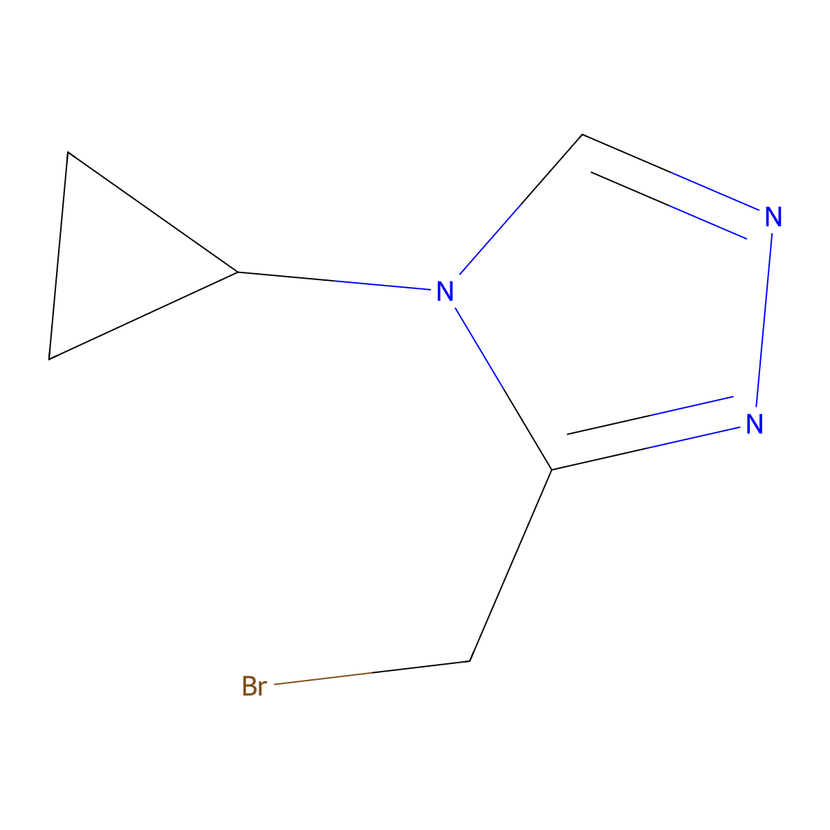 3-(bromomethyl)-4-cyclopropyl-4H-1,2,4-triazole molecular structure, CAS 2680531-79-5