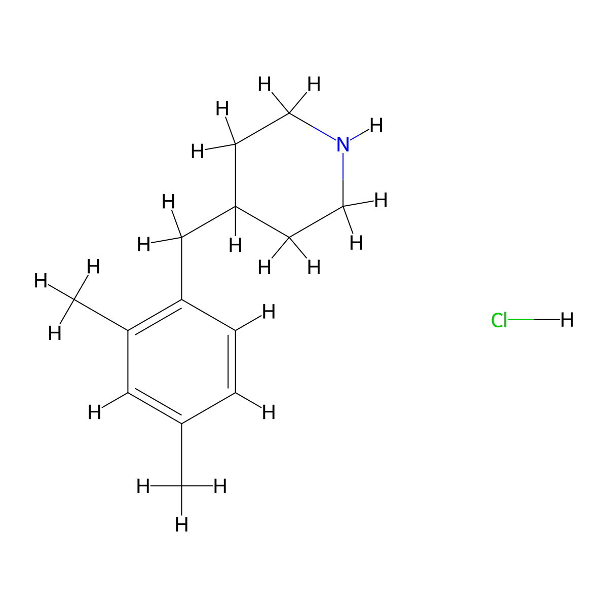 4-[(2,4-Dimethylphenyl)methyl]piperidine hydrochloride molecular structure, CAS 2680531-84-2