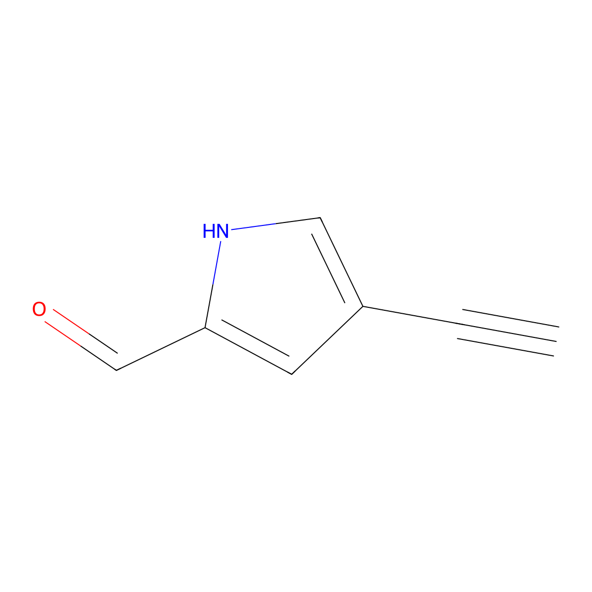 4-ethynyl-1H-pyrrole-2-carbaldehyde molecular structure, CAS 2680531-99-9