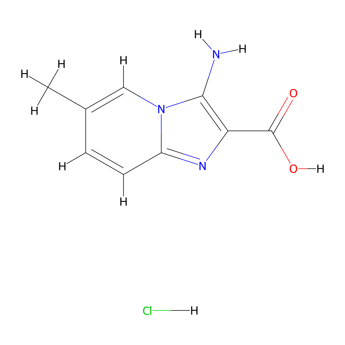3-Amino-6-methylimidazo[1,2-a]pyridine-2-carboxylic acid hydrochloride molecular structure, CAS 2680532-00-5