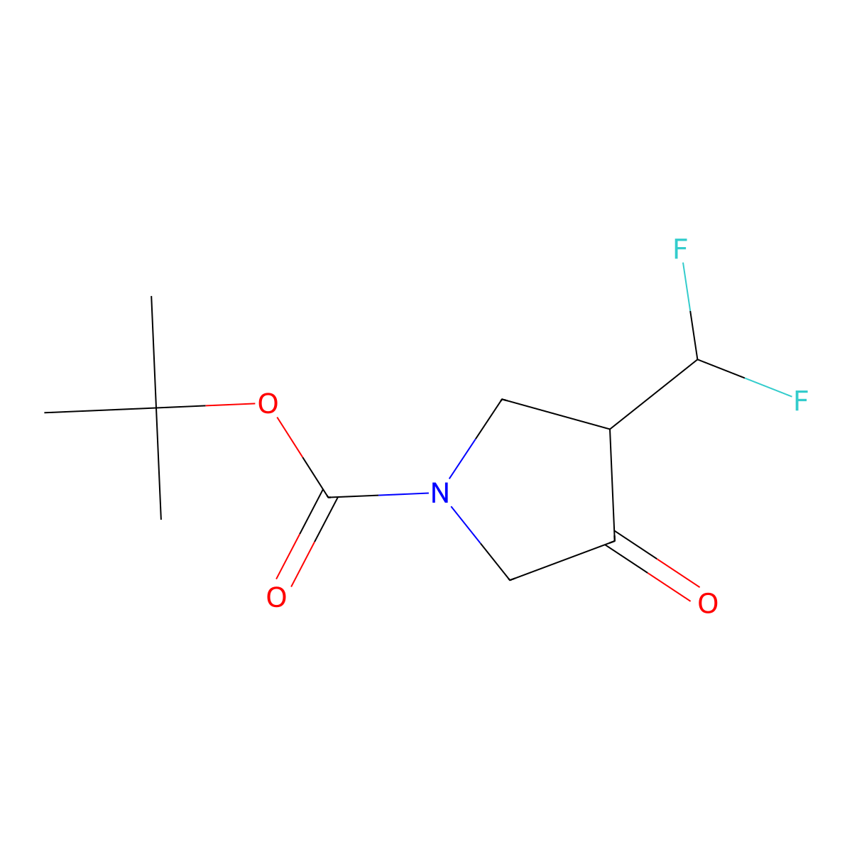 Tert-butyl 3-(difluoromethyl)-4-oxopyrrolidine-1-carboxylate molecular structure, CAS 2680532-01-6