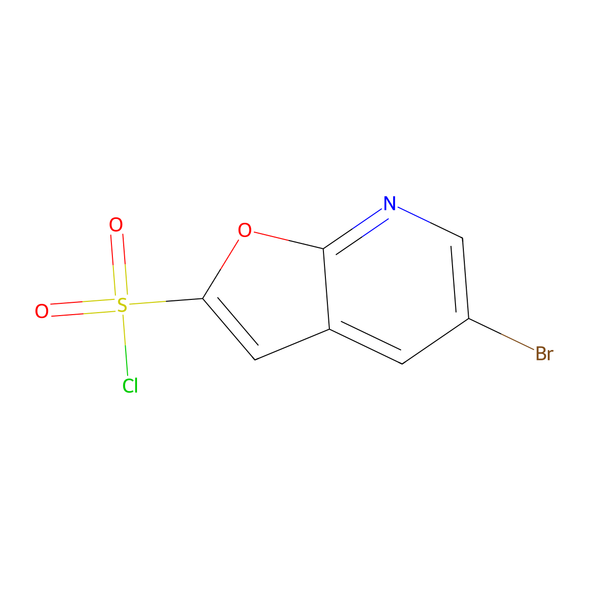 5-Bromofuro[2,3-b]pyridine-2-sulfonyl chloride molecular structure, CAS 2680532-06-1