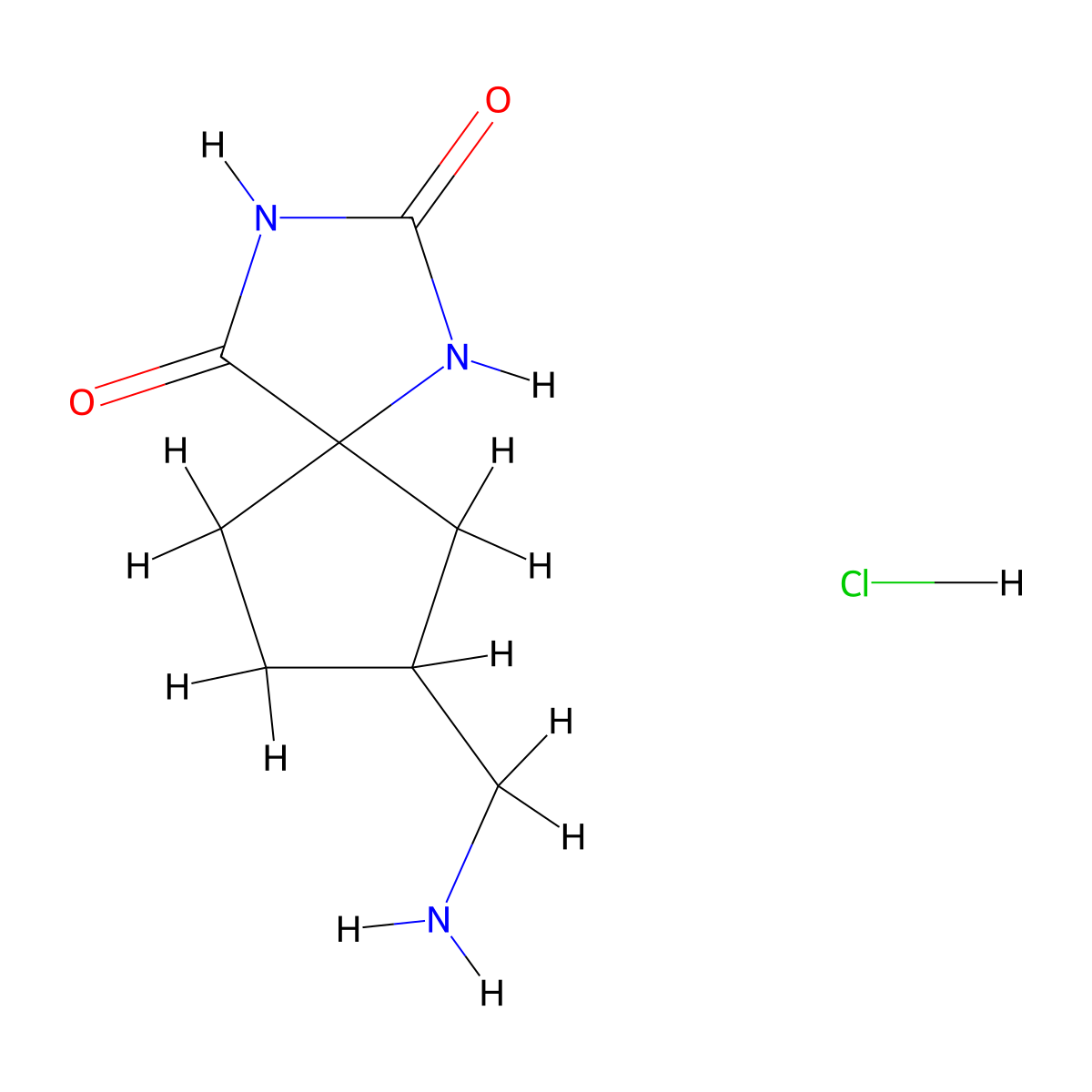 7-(Aminomethyl)-1,3-diazaspiro[4.4]nonane-2,4-dione hydrochloride molecular structure, CAS 2680532-11-8