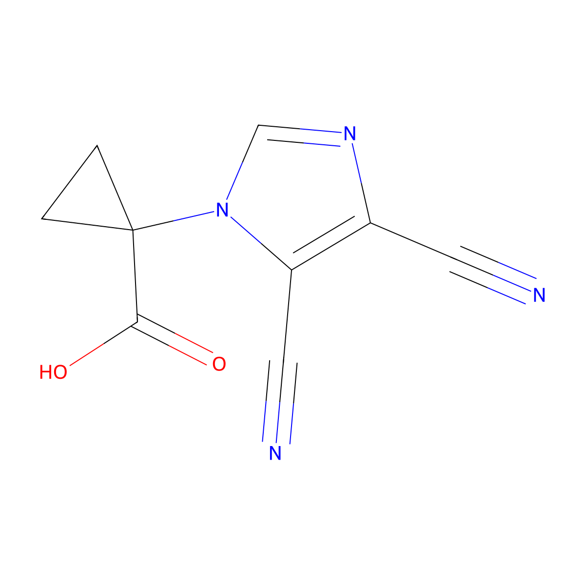 1-(4,5-dicyano-1H-imidazol-1-yl)cyclopropane-1-carboxylic acid molecular structure, CAS 2680532-14-1