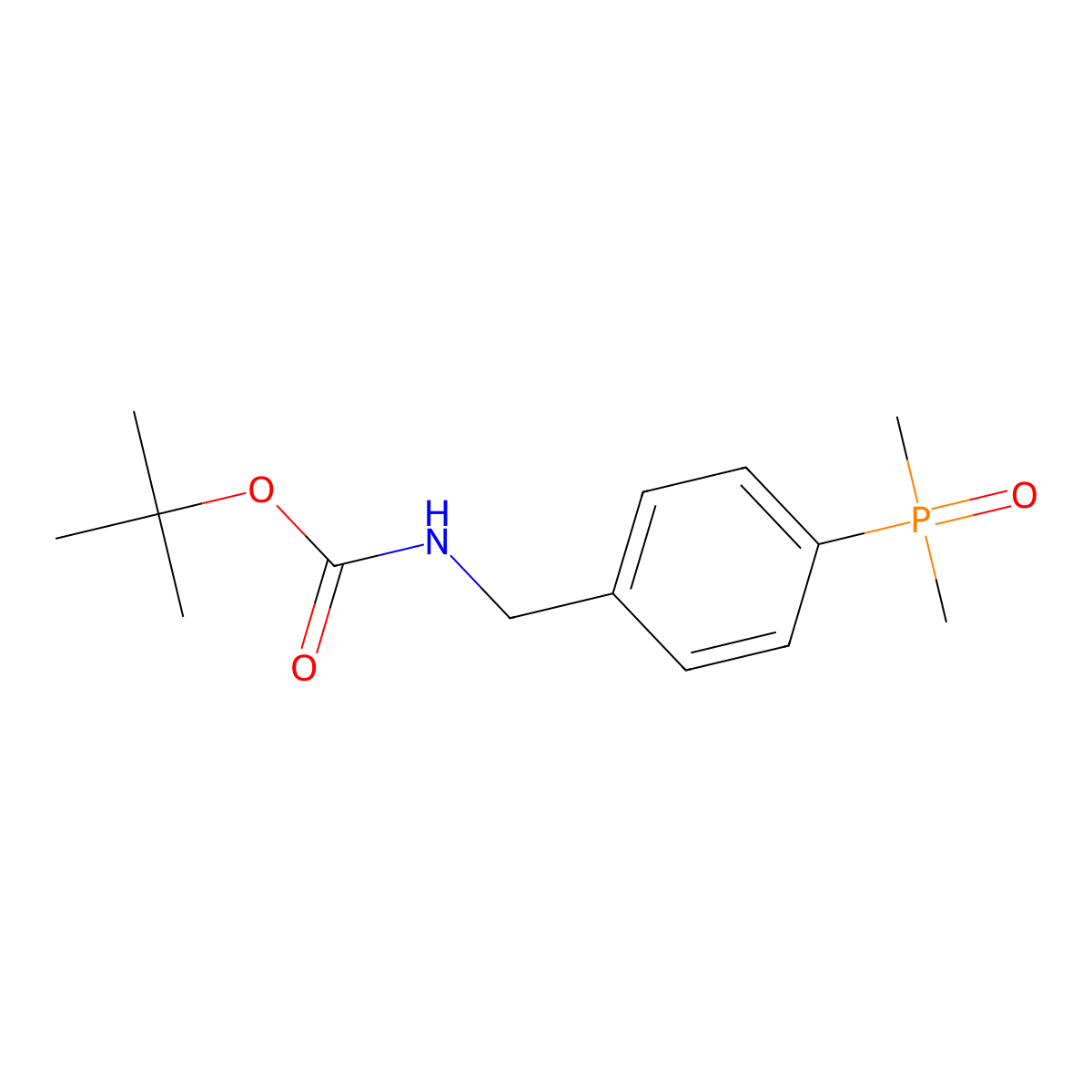 tert-butyl N-{[4-(dimethylphosphoryl)phenyl]methyl}carbamate molecular structure, CAS 2680532-18-5