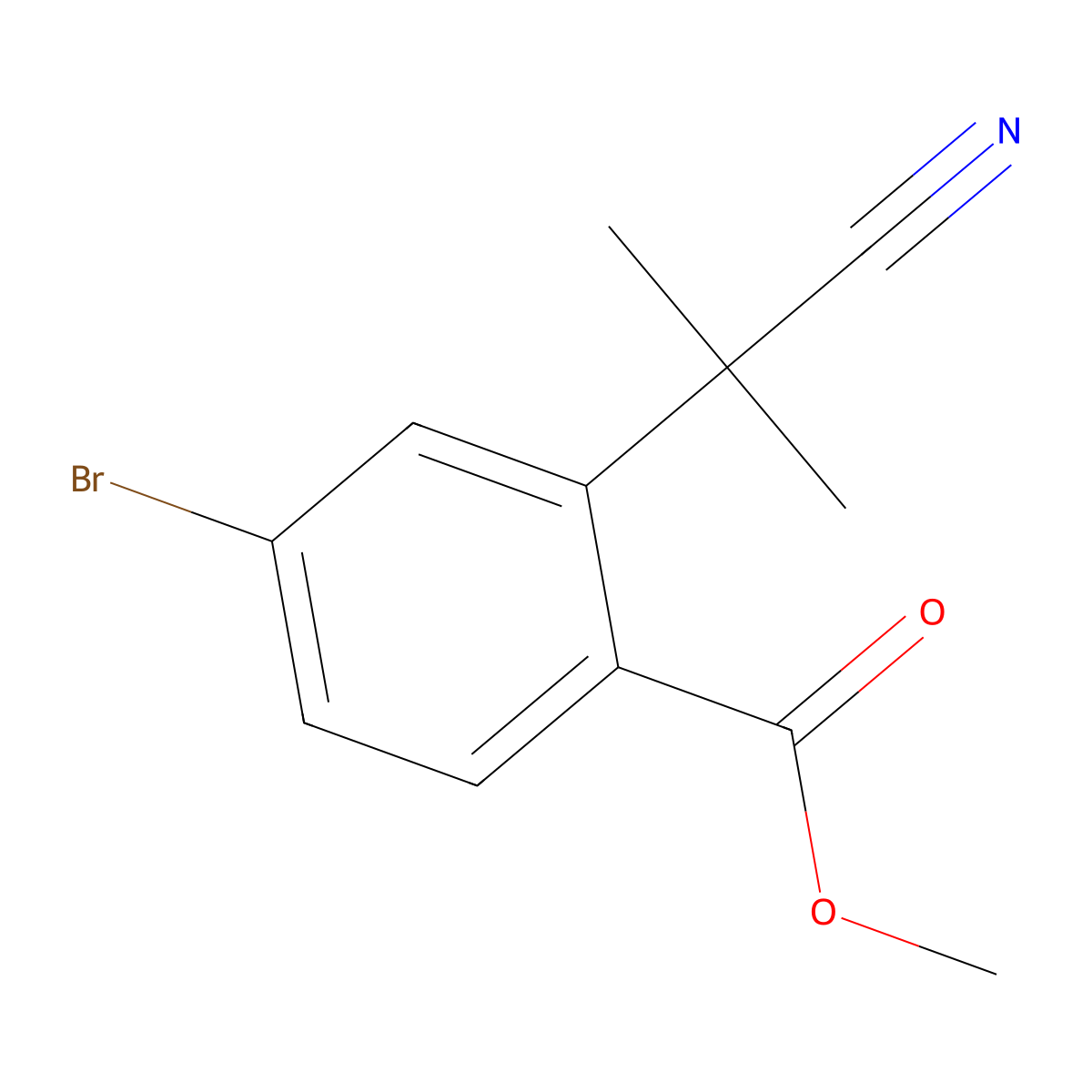 Methyl 4-bromo-2-(2-cyano-2-propyl)benzoate molecular structure, CAS 2680532-20-9