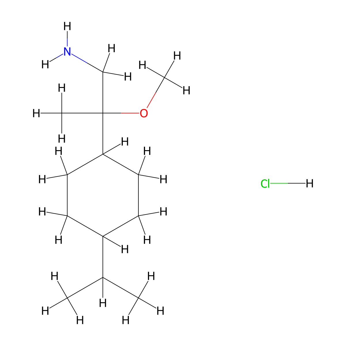 2-Methoxy-2-[4-(propan-2-yl)cyclohexyl]propan-1-amine hydrochloride molecular structure, CAS 2680532-22-1
