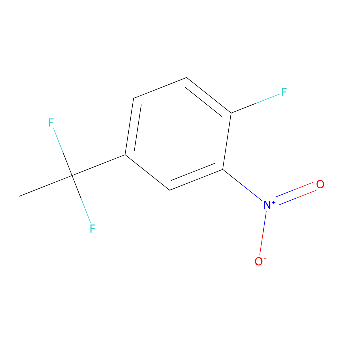 4-(1,1-Difluoroethyl)-1-fluoro-2-nitrobenzene molecular structure, CAS 2680532-23-2