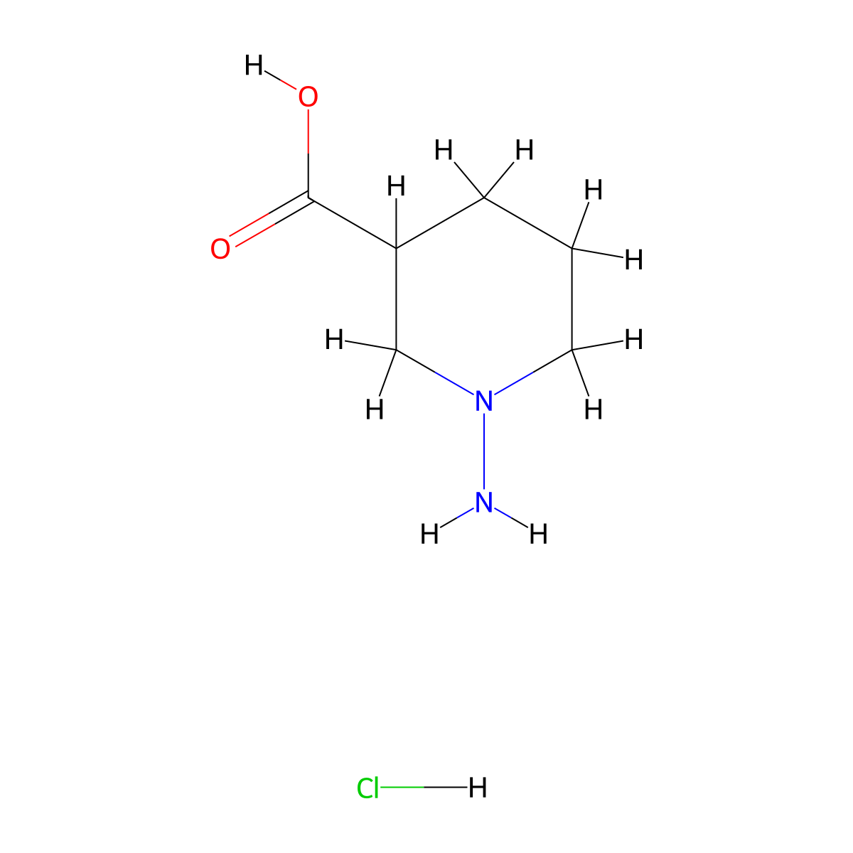 1-Aminopiperidine-3-carboxylic acid hydrochloride molecular structure, CAS 2680532-25-4