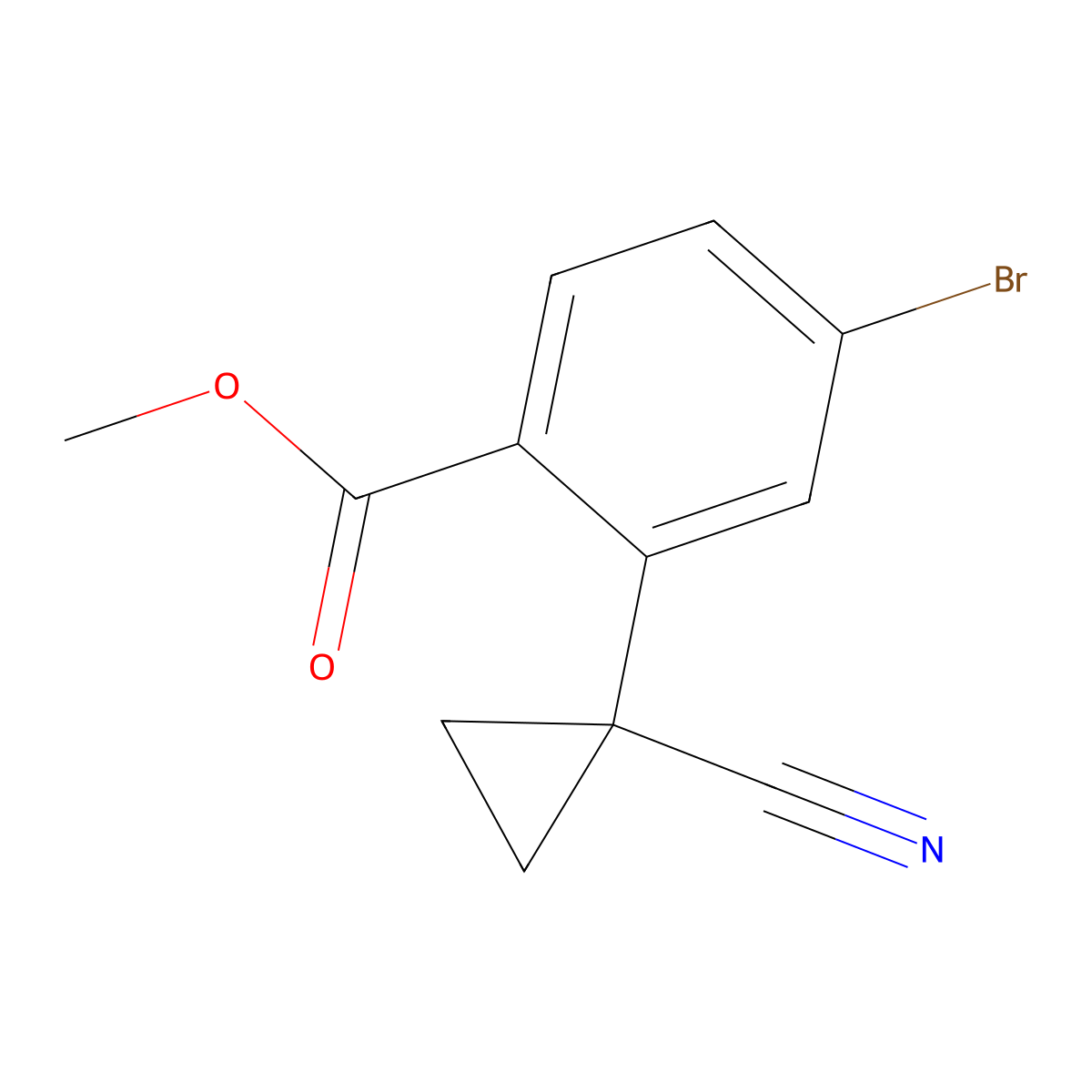 Methyl 4-bromo-2-(1-cyanocyclopropyl)benzoate molecular structure, CAS 2680532-26-5