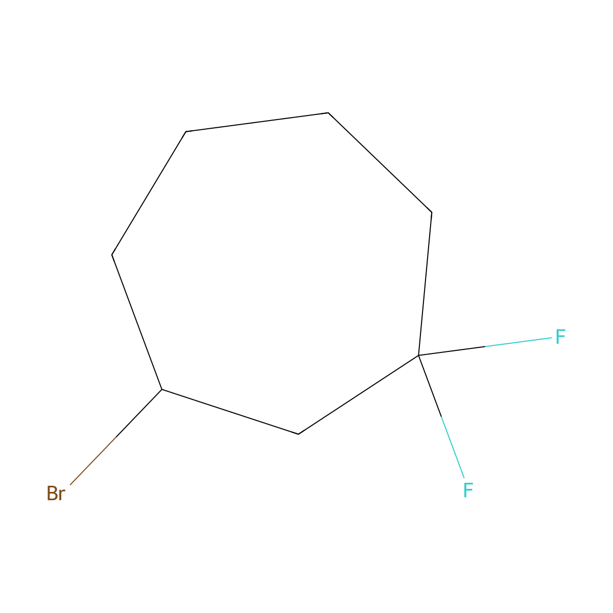 3-Bromo-1,1-difluorocycloheptane molecular structure, CAS 2680532-81-2