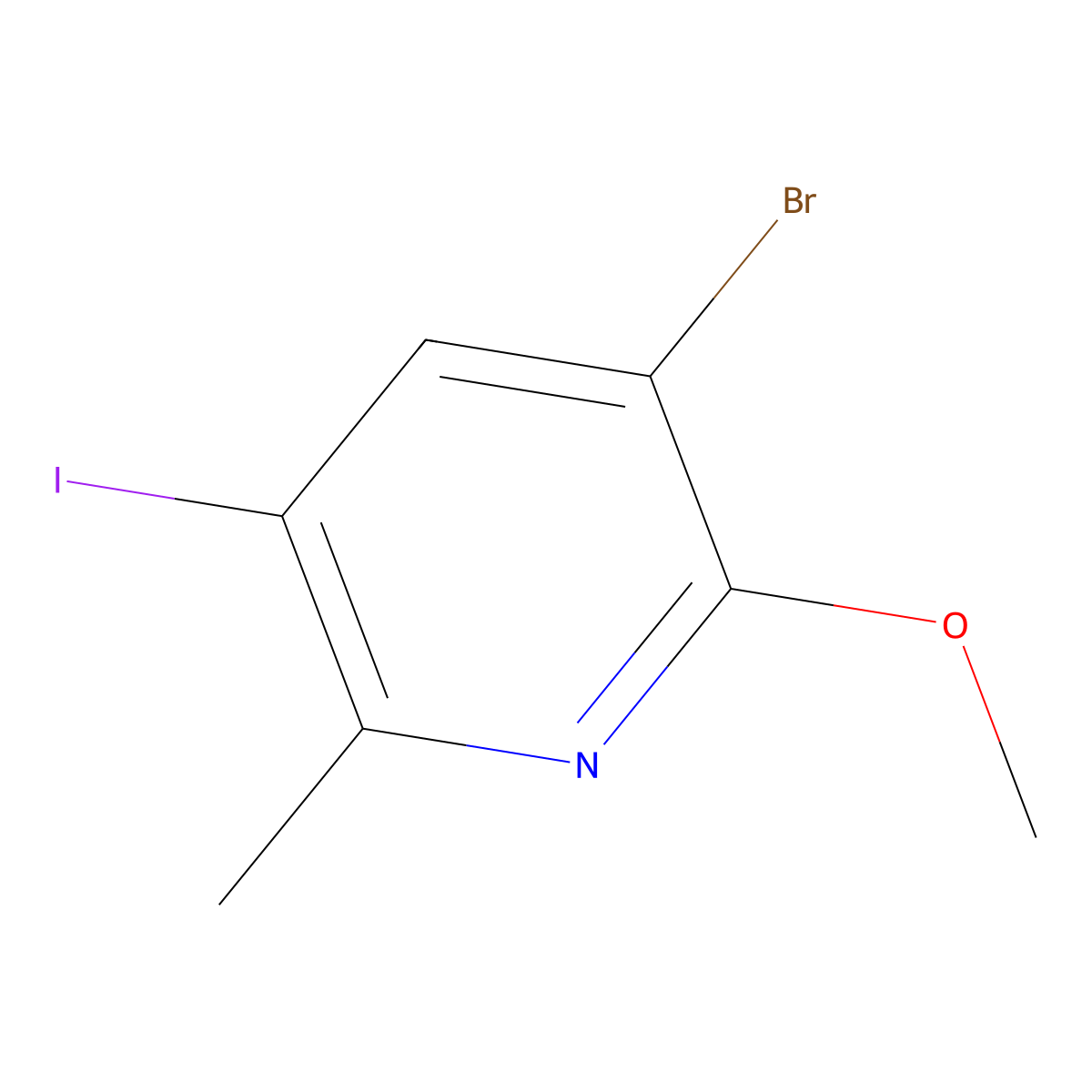 3-Bromo-5-iodo-2-methoxy-6-methylpyridine molecular structure, CAS 2680532-86-7