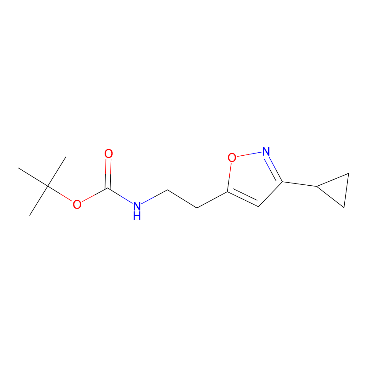 tert-butyl N-[2-(3-cyclopropyl-1,2-oxazol-5-yl)ethyl]carbamate molecular structure, CAS 2680532-91-4