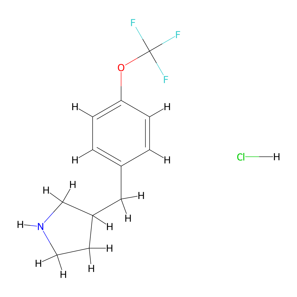 3-{[4-(Trifluoromethoxy)phenyl]methyl}pyrrolidine hydrochloride molecular structure, CAS 2680532-92-5