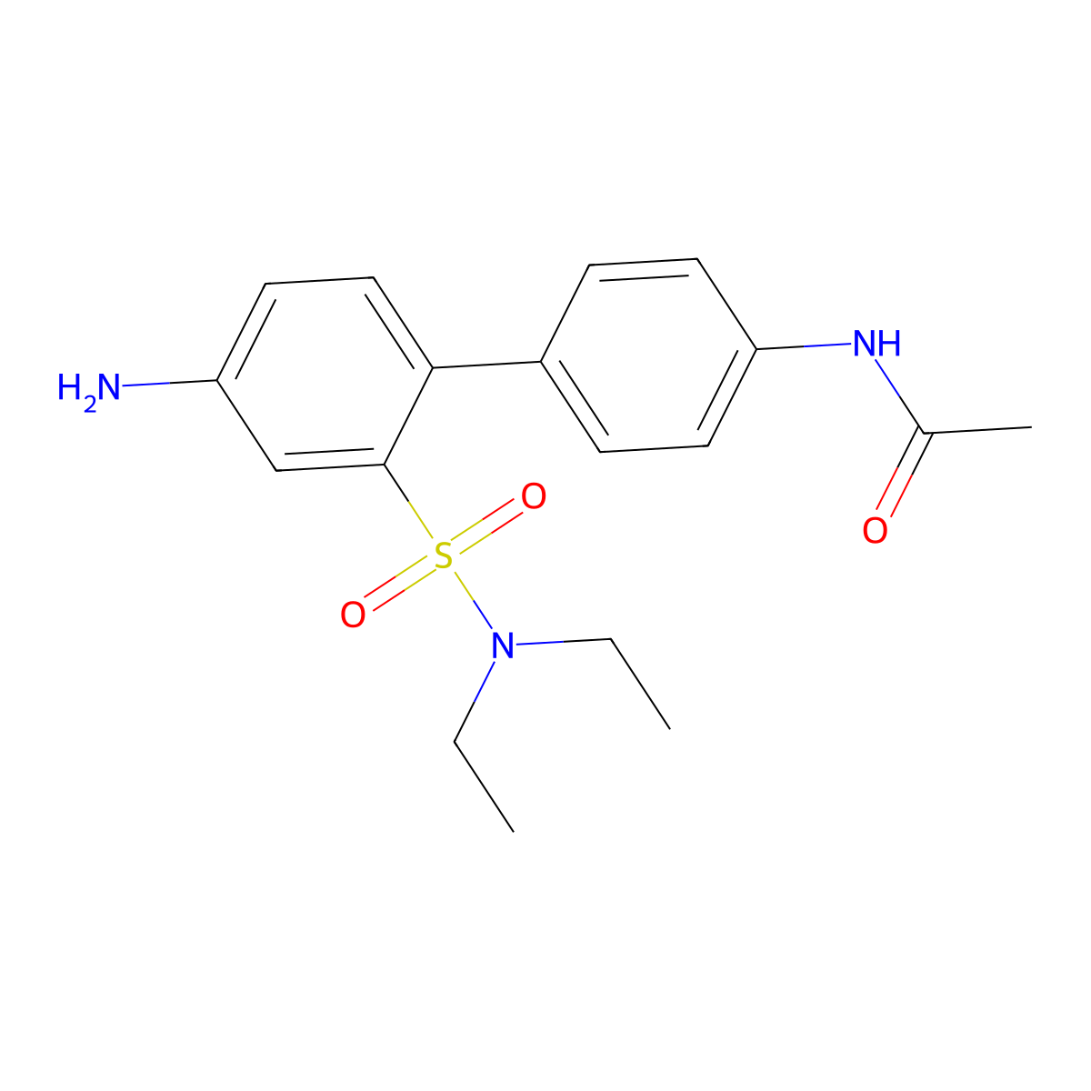 N-[4'-amino-2'-(diethylsulfamoyl)-[1,1'-biphenyl]-4-yl]acetamide molecular structure, CAS 2680532-93-6