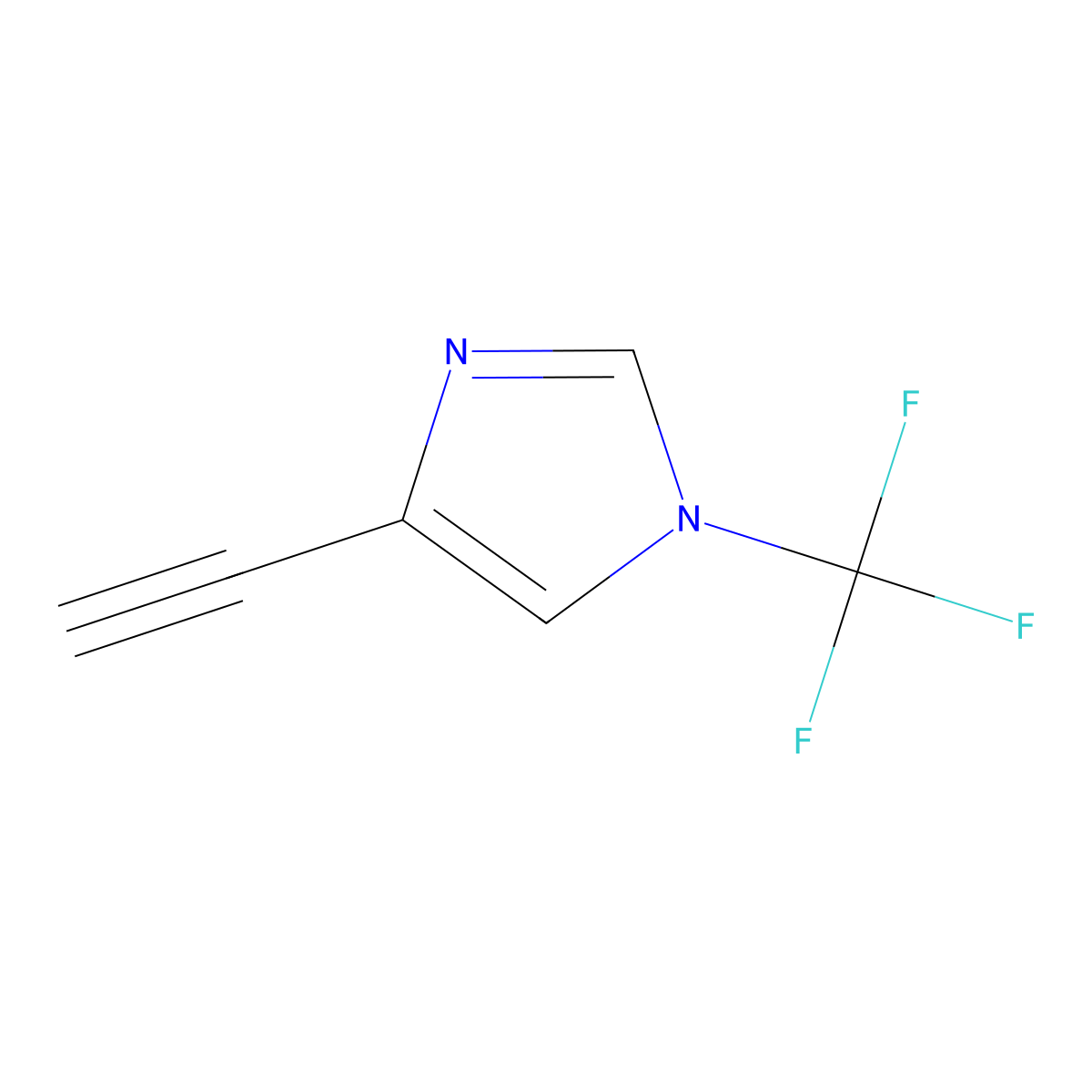 4-ethynyl-1-(trifluoromethyl)-1H-imidazole molecular structure, CAS 2680532-94-7