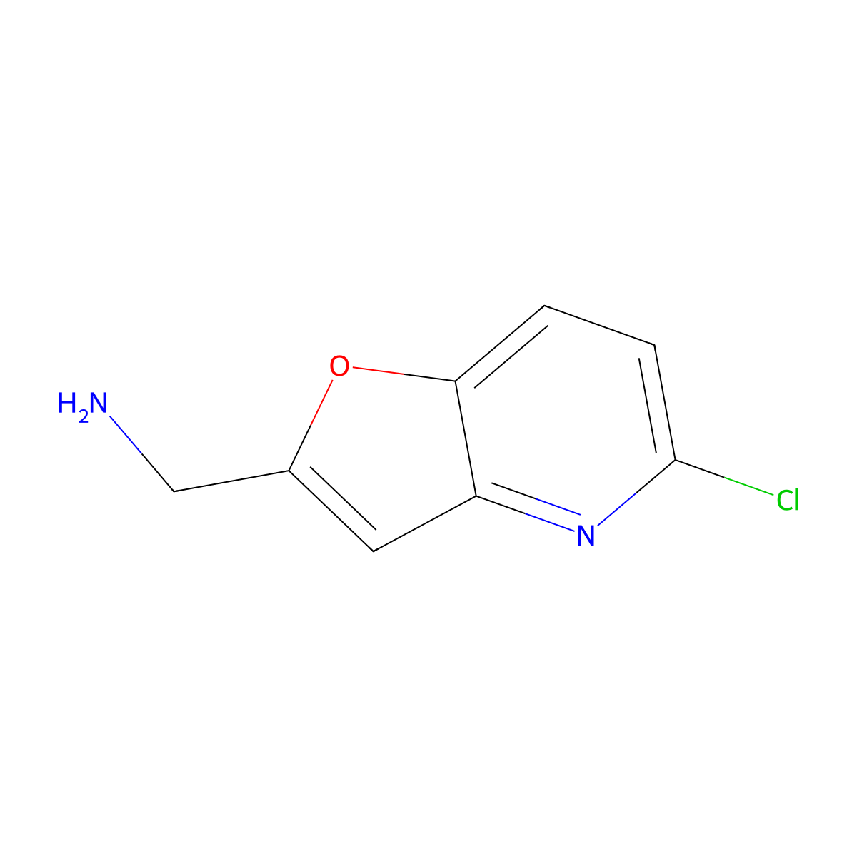 1-{5-Chlorofuro[3,2-b]pyridin-2-yl}methanamine molecular structure, CAS 2680533-03-1