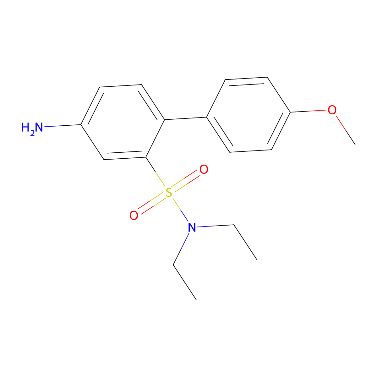 4-amino-N,N-diethyl-4'-methoxy-[1,1'-biphenyl]-2-sulfonamide molecular structure, CAS 2680533-07-5