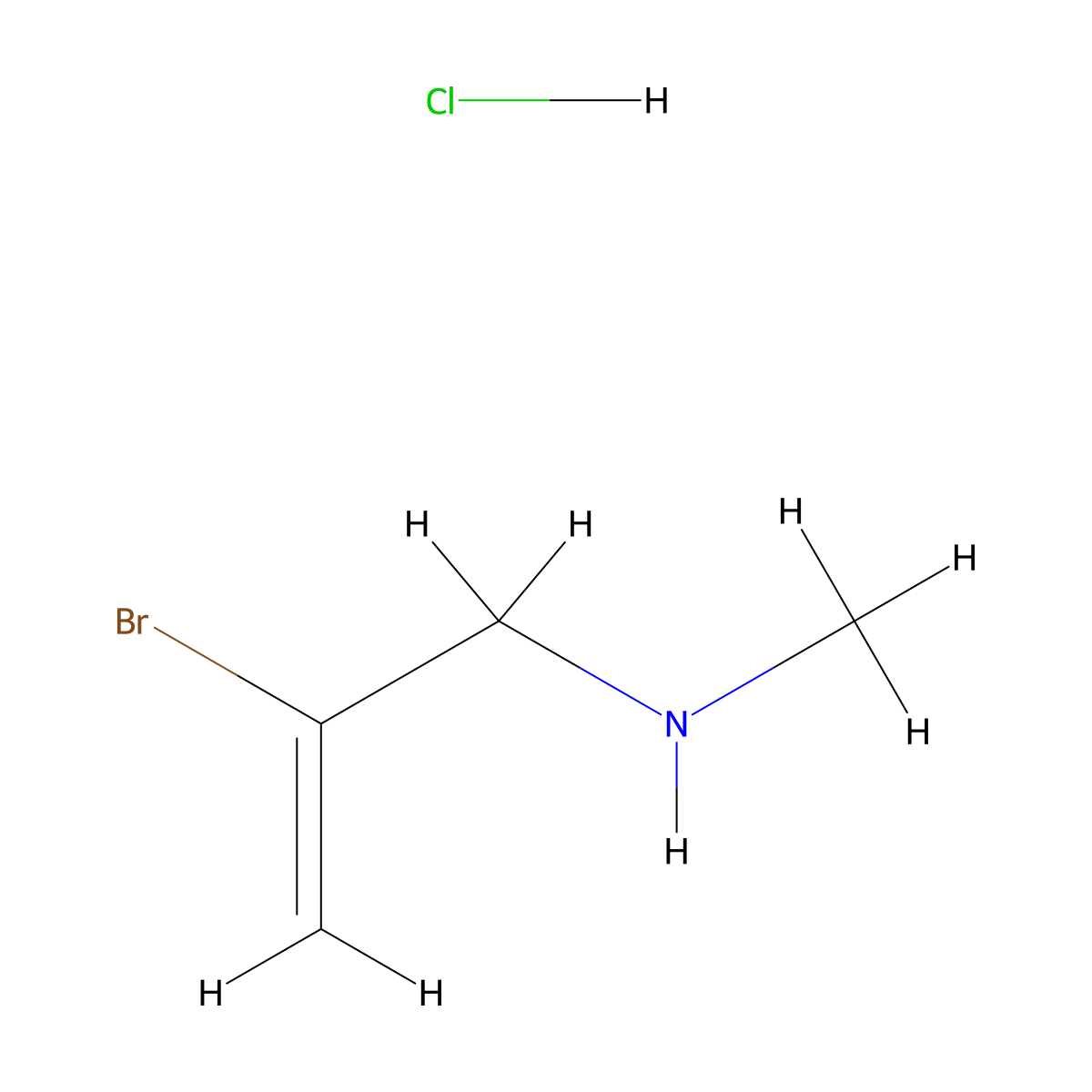 (2-Bromoprop-2-en-1-yl)(methyl)amine hydrochloride molecular structure, CAS 2680533-10-0