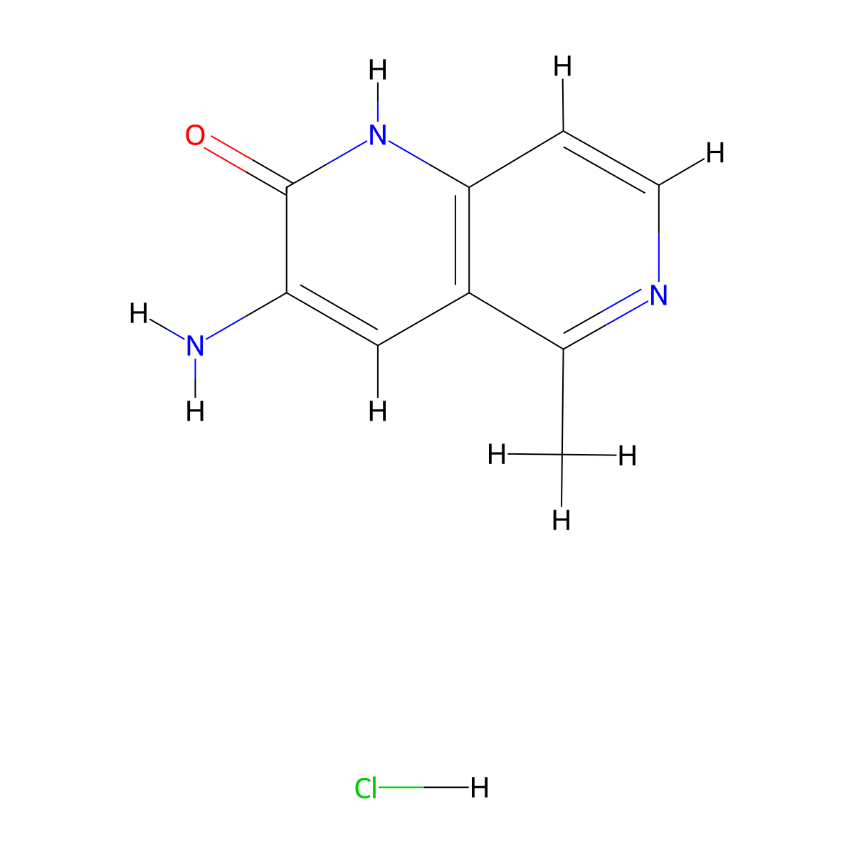 3-Amino-5-methyl-1,2-dihydro-1,6-naphthyridin-2-one hydrochloride molecular structure, CAS 2680533-11-1