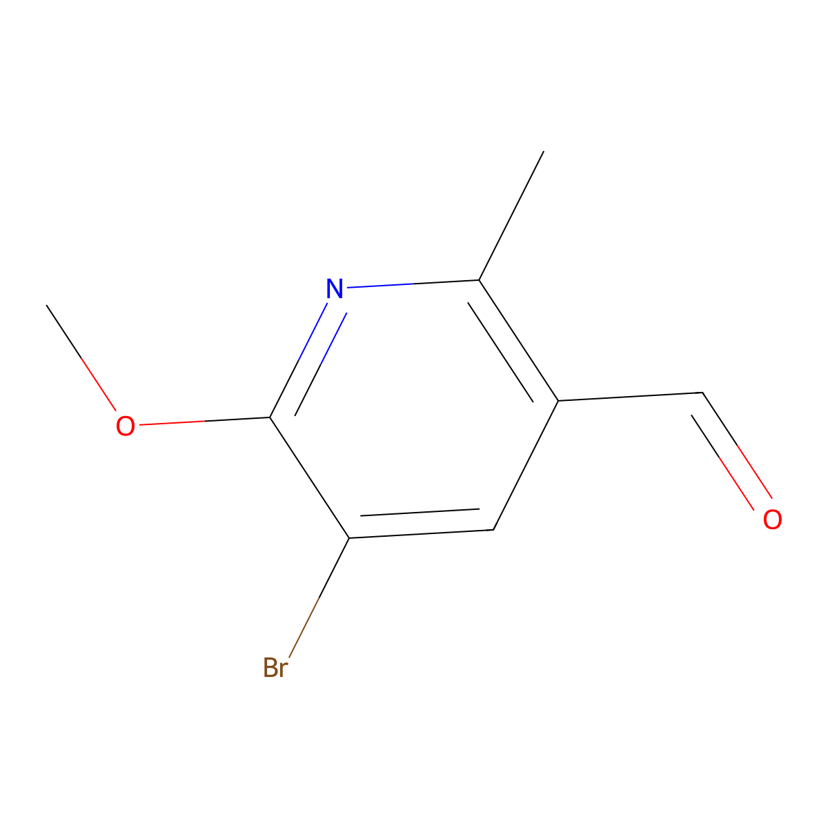5-Bromo-6-methoxy-2-methylpyridine-3-carbaldehyde molecular structure, CAS 2680533-20-2