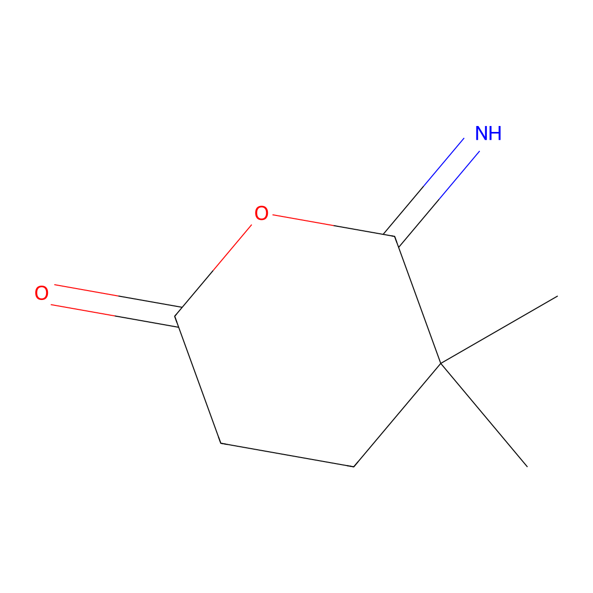 6-Imino-5,5-dimethyloxan-2-one molecular structure, CAS 2680533-22-4