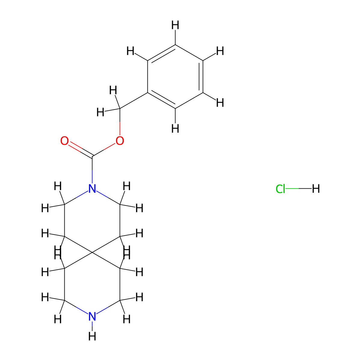 Benzyl 3,9-diazaspiro[5.5]undecane-3-carboxylate hydrochloride molecular structure, CAS 2680533-24-6