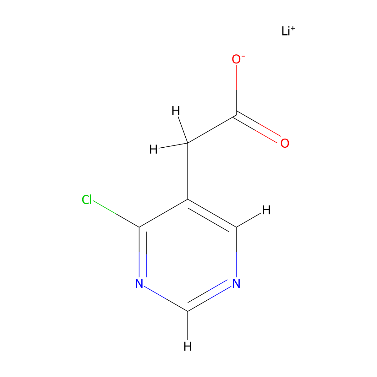 Lithium(1+) 2-(4-chloropyrimidin-5-yl)acetate molecular structure, CAS 2680533-25-7