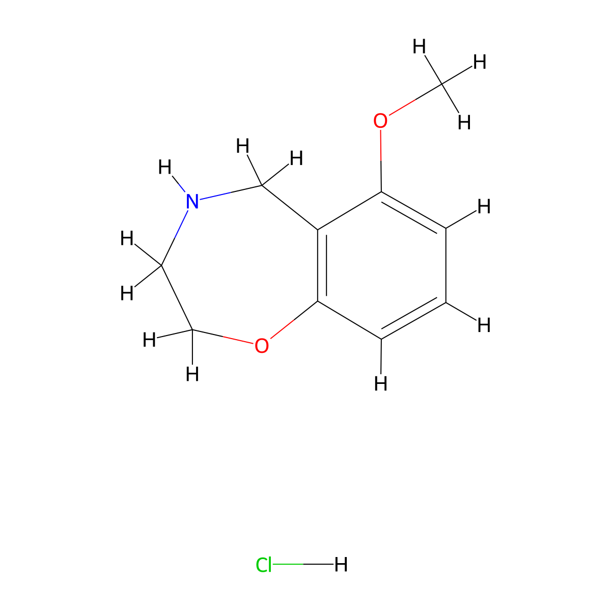 6-Methoxy-2,3,4,5-tetrahydro-1,4-benzoxazepine hydrochloride molecular structure, CAS 2680533-35-9