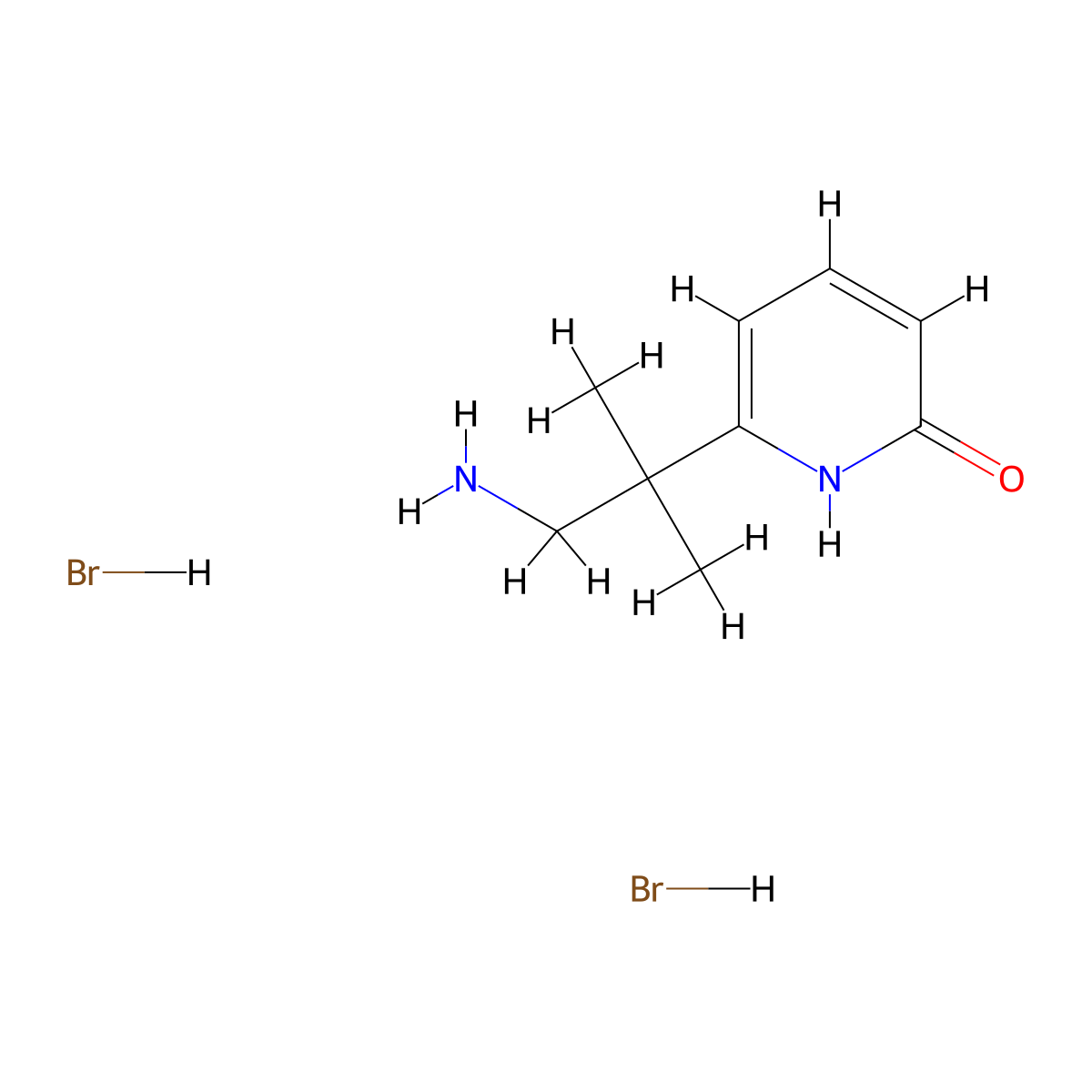 6-(1-Amino-2-methylpropan-2-yl)-1,2-dihydropyridin-2-one dihydrobromide molecular structure, CAS 2680533-44-0