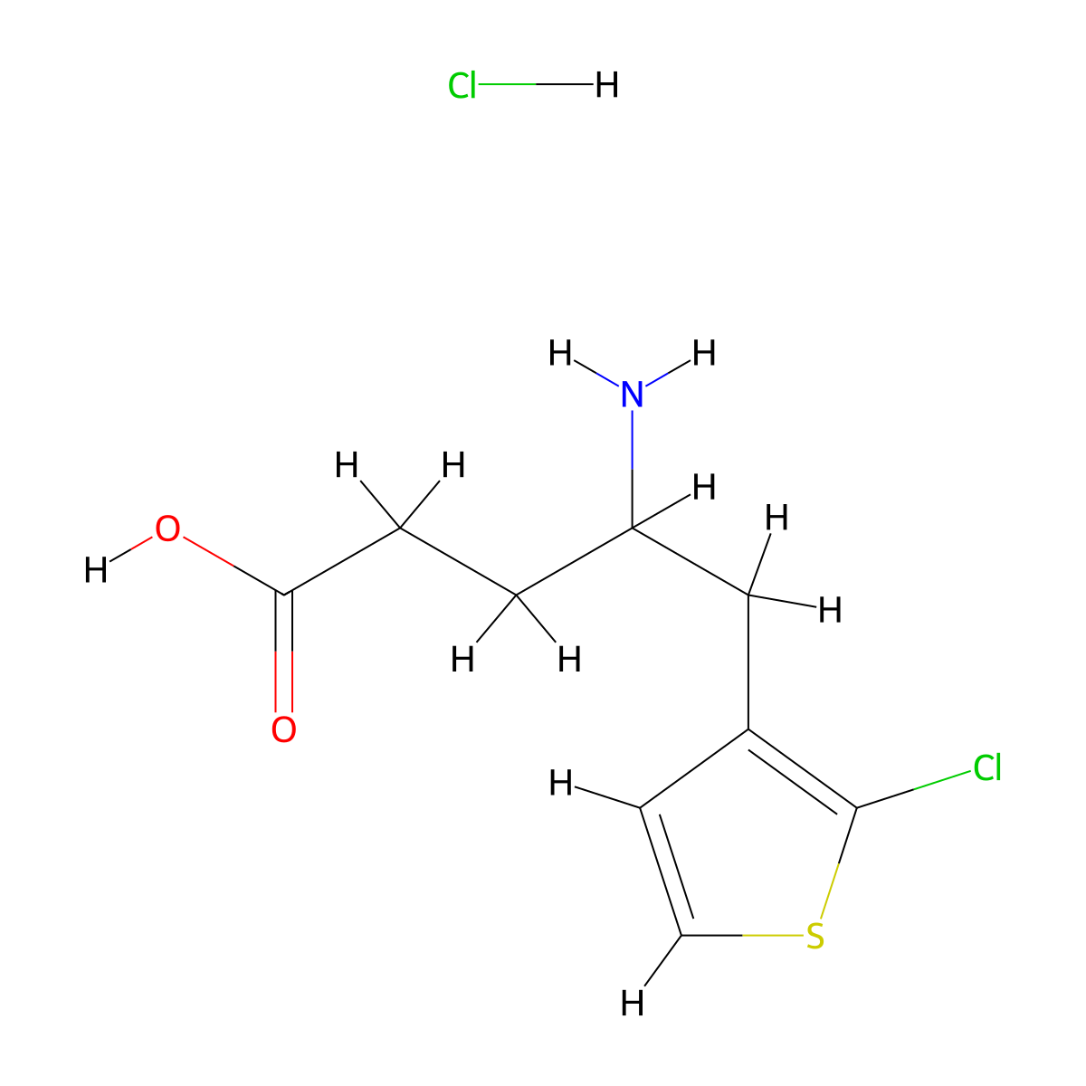 4-Amino-5-(2-chlorothiophen-3-yl)pentanoic acid hydrochloride molecular structure, CAS 2680533-52-0