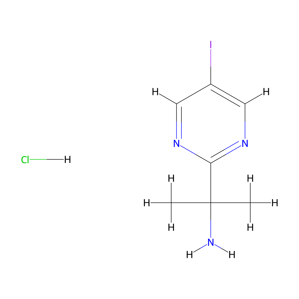 2-(5-Iodopyrimidin-2-yl)propan-2-amine hydrochloride molecular structure, CAS 2680533-58-6