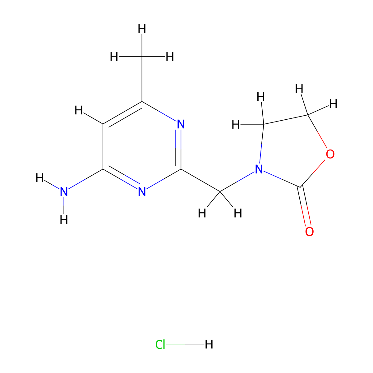 3-((4-Amino-6-methylpyrimidin-2-yl)methyl)-1,3-oxazolidin-2-one hydrochloride molecular structure, CAS 2680533-59-7
