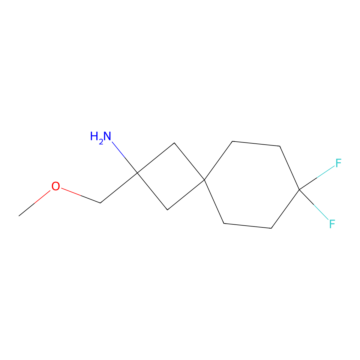 7,7-Difluoro-2-(methoxymethyl)spiro[3.5]nonan-2-amine molecular structure, CAS 2680533-73-5
