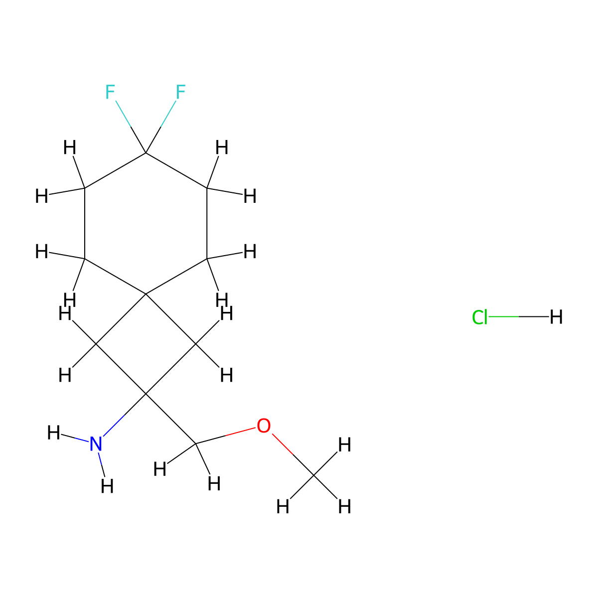 7,7-Difluoro-2-(methoxymethyl)spiro(3.5)nonan-2-amine hydrochloride molecular structure, CAS 2680533-74-6