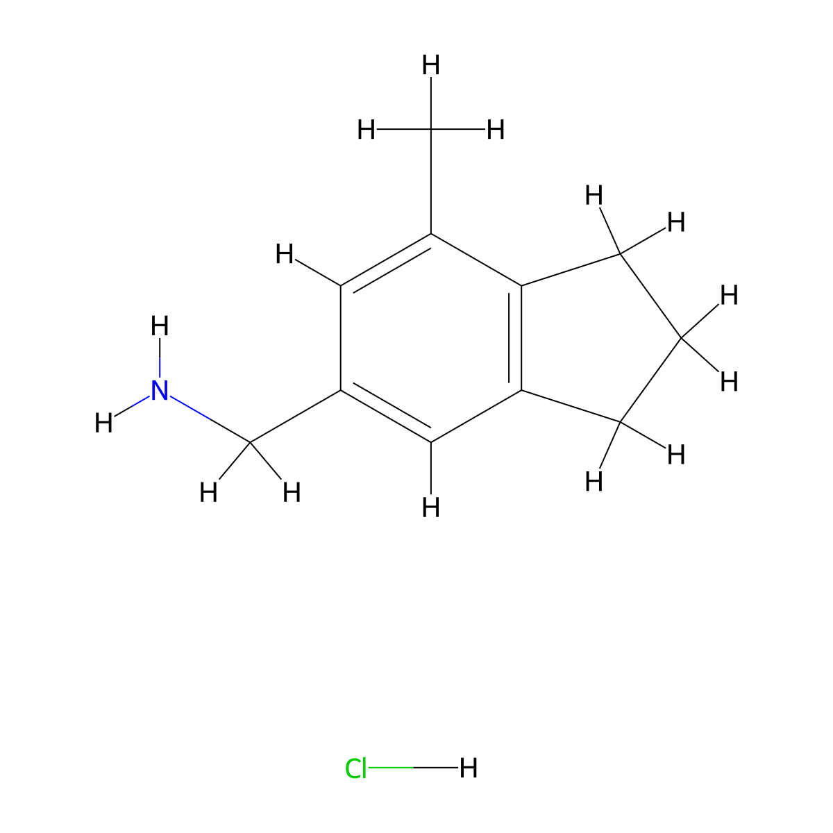 1-(7-methyl-2,3-dihydro-1H-inden-5-yl)methanamine hydrochloride molecular structure, CAS 2680533-77-9