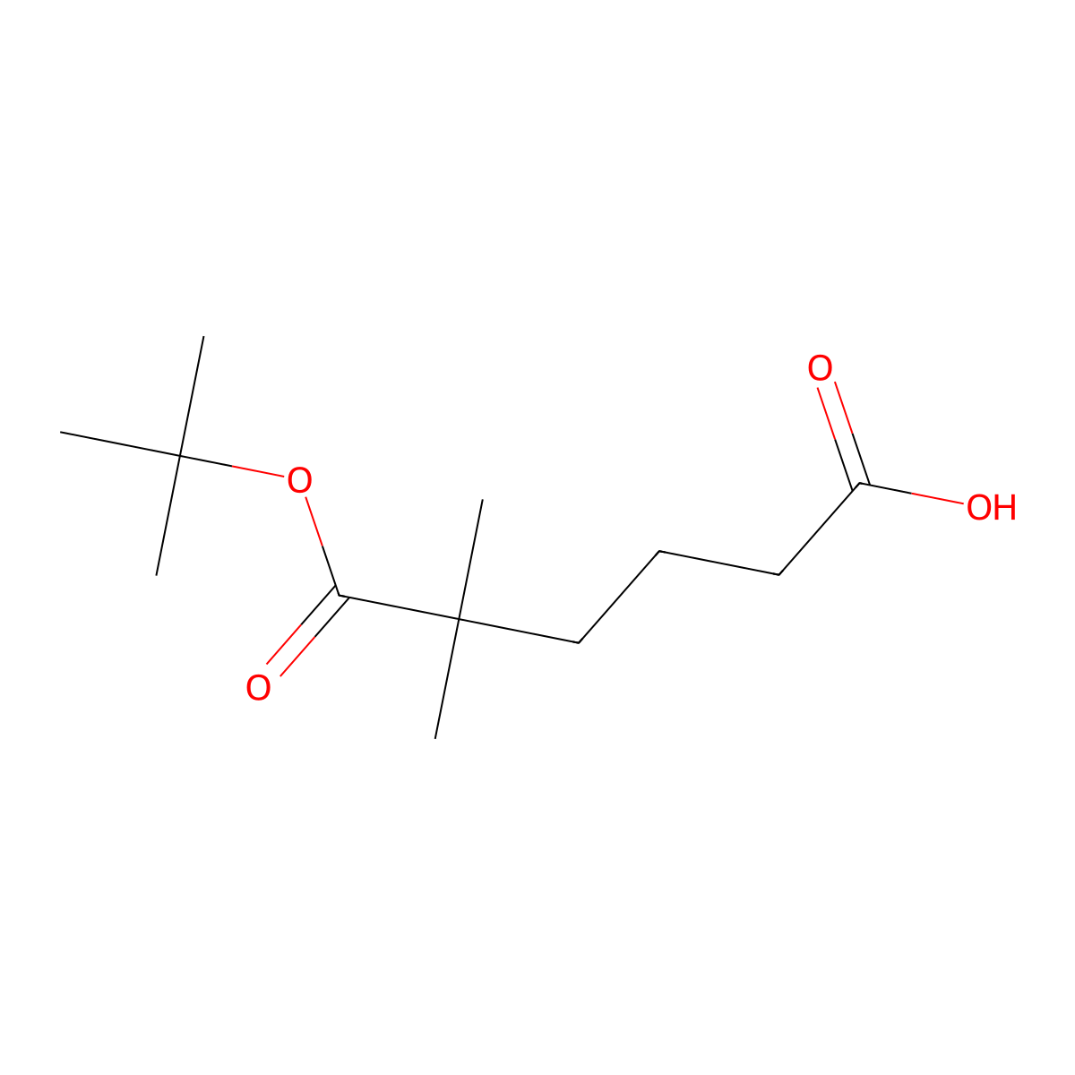 6-(Tert-butoxy)-5,5-dimethyl-6-oxohexanoic acid molecular structure, CAS 2680533-83-7