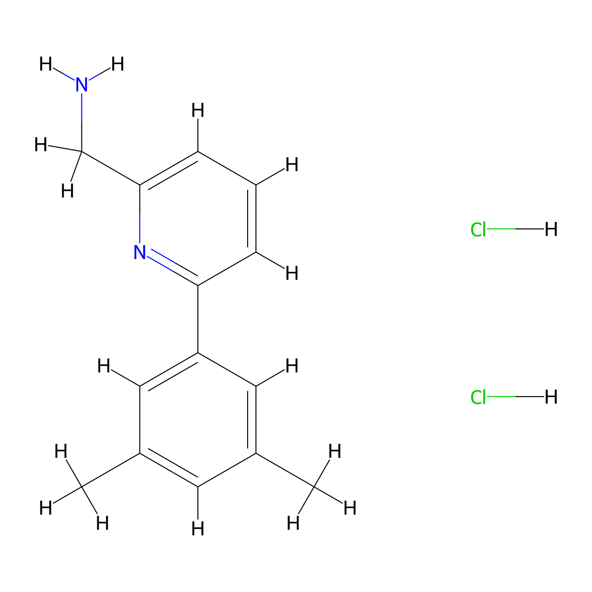 1-(6-(3,5-Dimethylphenyl)pyridin-2-yl)methanamine dihydrochloride molecular structure, CAS 2680533-87-1